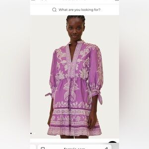 FARM Rio Purple Floral Mini Dress